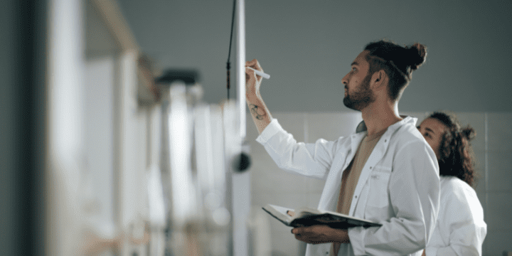 Researchers working